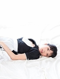 Long-legged maid Anna Matsuda showing her perfect legs in multiple positions