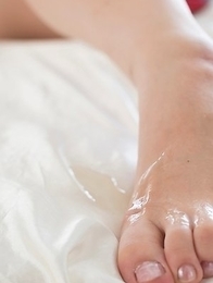 Oily booty beauty Yuka Shirayuki gets her feet and legs fucked in a lengthy scene