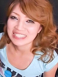 Misaki Aiba Asian with great smile sucks cocks and gets cum