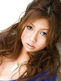 Sasha Asian doll takes blue sweater off and shows big melons