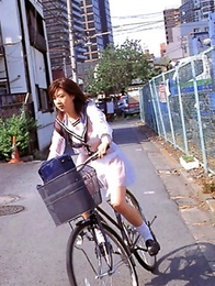 Aki Hoshino is so hot in short skirt and see through outfit