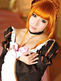 Saku is the most amazing blonde in epoque dress and room