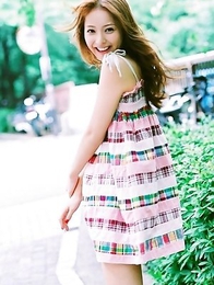 Nozomi Sasaki is happy when buys clothes for her hot curves